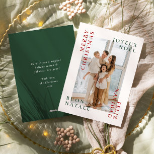 Cartão De Festividades Família de Feliz Natal Multilingue