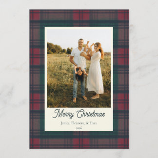 Cartão De Festividades Família de Foto Xadrez Feliz Natal