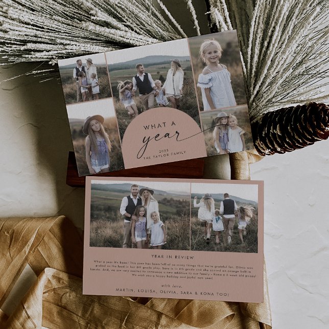 Cartão De Festividades Família de Fotografias Múltiplas de Salmão de Arch (Criador carregado)