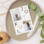 Cartão De Festividades Família de Natal Aesética Joyful Photo Collage<br><div class="desc">Para personalização mais avançada deste design,  basta selecionar o botão "Personalizar o computador" acima!</div>