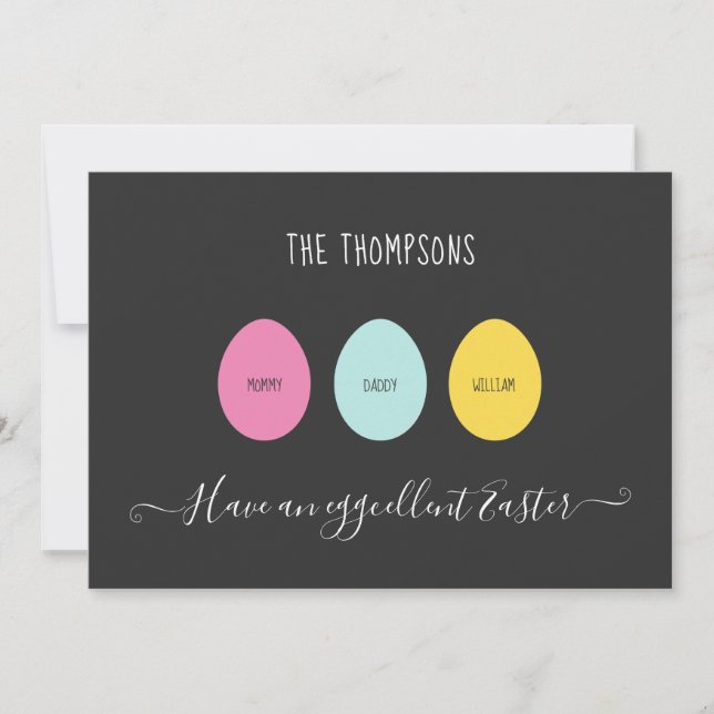 Cartão De Festividades Família de Ovos de Páscoa de 3 Celulares (Frente)