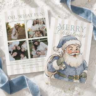 Cartão De Festividades Família de Papai Noel Elegante Foto de Natal