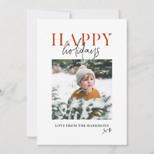 Cartão De Festividades Família de Rótulos Amarelos Modernos Foto Feliz de