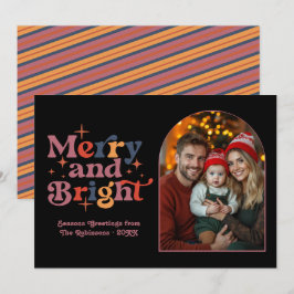 Cartão De Festividades Família em Foto de Natal com Névoa Crepuscular Rév