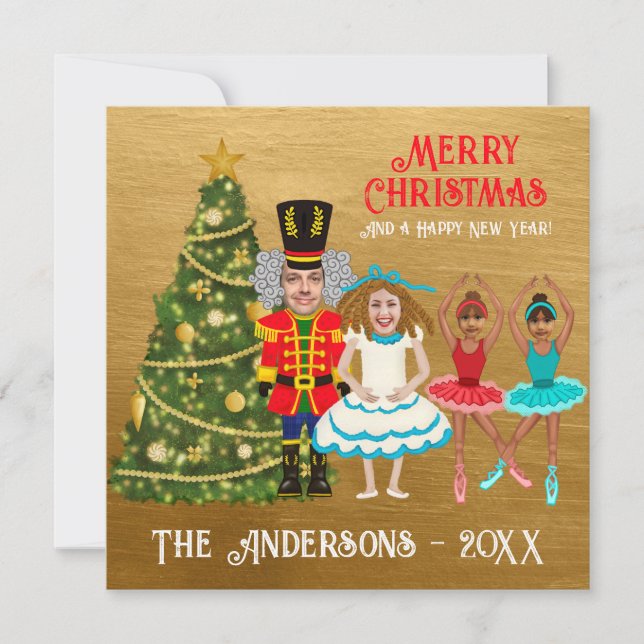 Cartão De Festividades Família Engraçada de Nozes | Gêmeas (Frente)