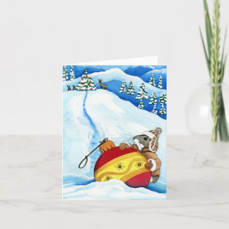 Cartão De Festividades Família Feriada e Amigos, Arte de Hamster por Bihr