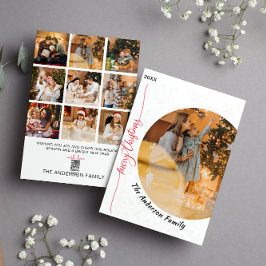 Cartão De Festividades Família Minimalista Moderna Foto de Natal Férias