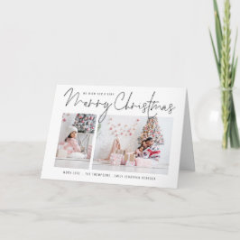 Cartão De Festividades Família Moderna 2 Fotos Script Feliz Natal