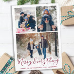 Cartão De Festividades Família Moderna 3 Colagem de Fotografias Feliz Tud<br><div class="desc">Apresentamos nossos cartões de natal, perfeitos para espalhar alegria e alegria nesta temporada de festas! Nossa design simples e moderna apresenta a frase "Feliz Tudo Sempre Feliz" em uma letra ousada e festiva. O cartão foi projetado para mostrar uma foto familiar, e fazer uma maneira excelente de compartilhar seus cartões...</div>