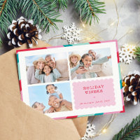 FAMÍLIA MULTI FOTO borda moderna fofa rosa vermelh