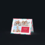 Cartão De Festividades FAMÍLIA MULTI FOTO moderna, rosa vermelho-vermelho<br><div class="desc">por kat massard >> WWW.SIMPLYSWEETPAPERIE.COM<<< An elegant card design featuring quote that you can change yourself! White geometric border on the backside, giving you the opportunity to handwrite a personal message or place a full portrait photo. NOTE >> Entre em contato comigo kat@simplysweetpaperie.com se precisar de ajuda para redimensionar perfeitamente...</div>