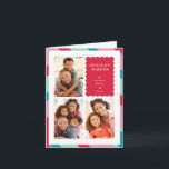 Cartão De Festividades FAMÍLIA MULTI FOTO moderno, mínimo, rosa-vermelho-<br><div class="desc">por kat massard >> WWW.SIMPLYSWEETPAPERIE.COM<<< An elegant card design featuring quote that you can change yourself! White geometric border on the backside, giving you the opportunity to handwrite a personal message or place a full portrait photo. NOTE >> Entre em contato comigo kat@simplysweetpaperie.com se precisar de ajuda para redimensionar perfeitamente...</div>