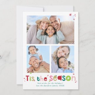 Cartão De Festividades FAMÍLIA MULTI FOTO tipografia colorida moderna div