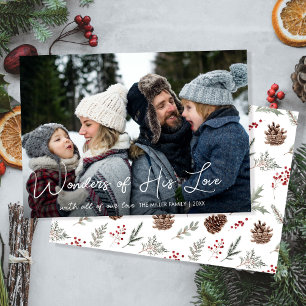 Cartão De Festividades Família Religiosa de Natal Cristão Uma Foto