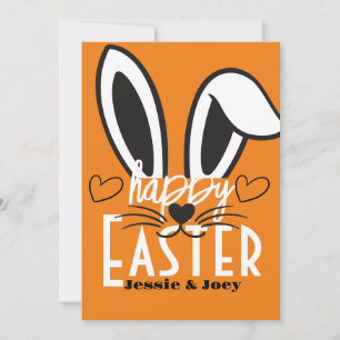 Cartão De Festividades família simples de script de bunny bonito