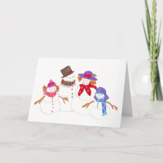 Cartão De Festividades família Snowman