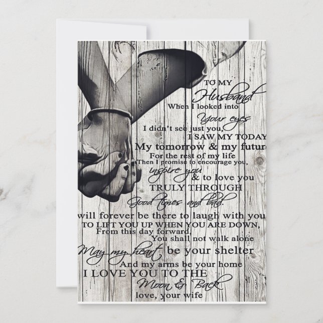 Cartão De Festividades Family Decoration, To My Husband Letter (Frente)