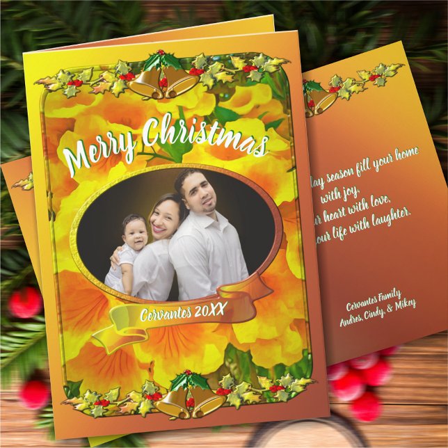 Cartão De Festividades Family Merry Christmas Copa de Oro (Criador carregado)