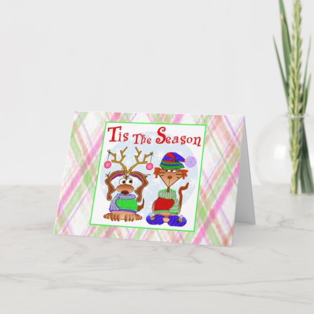 Cartão De Festividades Family Pets Greeting Cards (Frente)