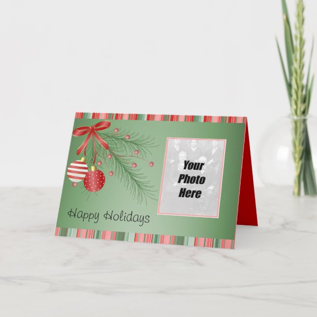 Cartão De Festividades Family Photo Christmas Card (Frente)