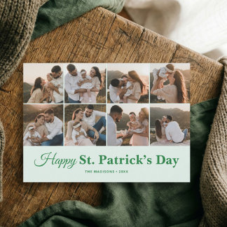 Cartão De Festividades Family Photo Happy St Patricks Day Holiday Card