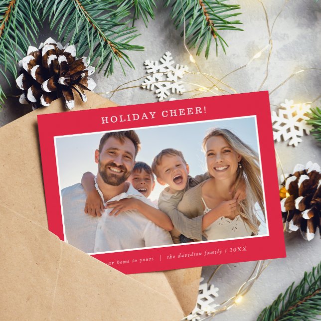 Cartão De Festividades FAMILY PHOTO modern minimal simple festive (Criador carregado)