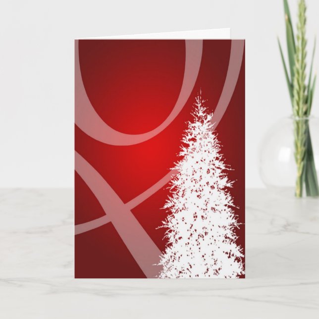 Cartão De Festividades Fancy Swirl Tree Holidays Christmas Xmas Design (Frente)