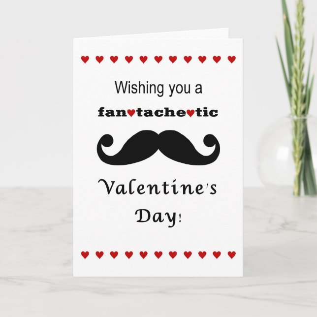 Cartão De Festividades Fantachetic Mustache Valentine's day card (Frente)