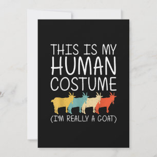 Cartão De Festividades Fantasia de Cabra para Humanos no Halloween