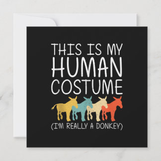 Cartão De Festividades Fantasia de Humano de Burro de Halloween | Item Di