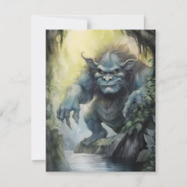 Cartão De Festividades Fantasia Troll Apostando em Esperar pela Prey