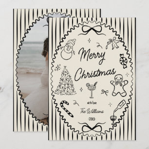 Cartão De Festividades Fantasias Desenhos à Mão Rabiscados Foto de Natal