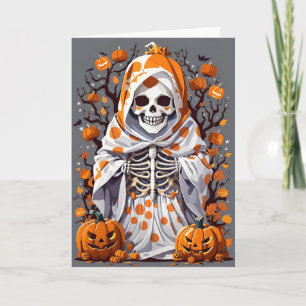 Cartão De Festividades Fantasma Assustador de Halloween