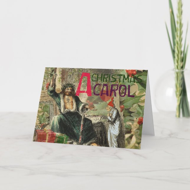 Cartão De Festividades Fantasma da Ilustração de Natal Presente (Frente)