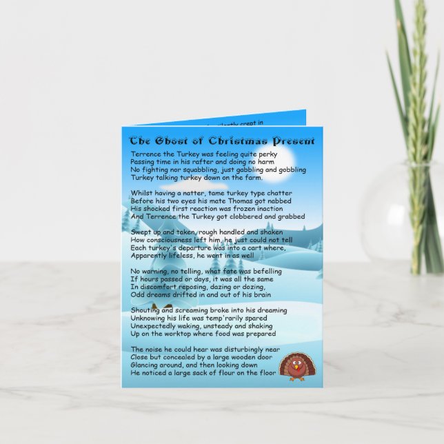 Cartão De Festividades Fantasma do Natal Presente (Frente)