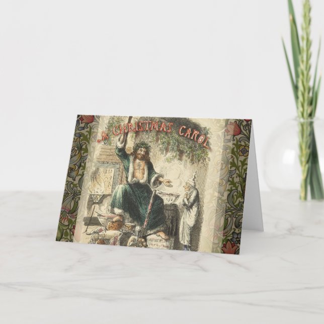Cartão De Festividades Fantasma do Natal Presente Scrooge (Frente)