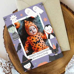 Cartão De Festividades Fantasma Halloween Meu primeiro bebê Boo