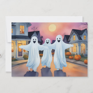 Cartão De Festividades Fantasmas amigáveis