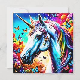 Cartão De Festividades Fantasy Unicorn Design