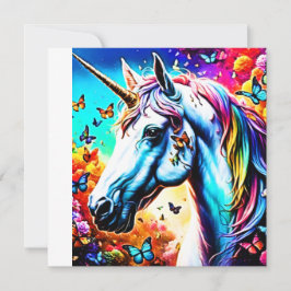 Cartão De Festividades Fantasy Unicorn Design