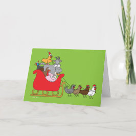 Cartão De Festividades Farm Animal Christmas