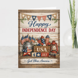 Cartão De Festividades Farmhouse Style Happy Independence Day