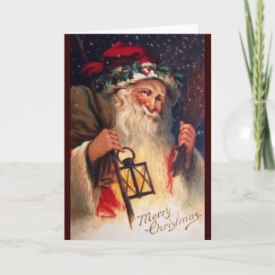Cartão De Festividades Father Christmas with Lantern