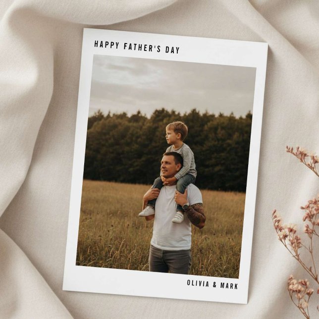 Cartão De Festividades Father’s Day Custom Photo Collage Modern Simple (Criador carregado)