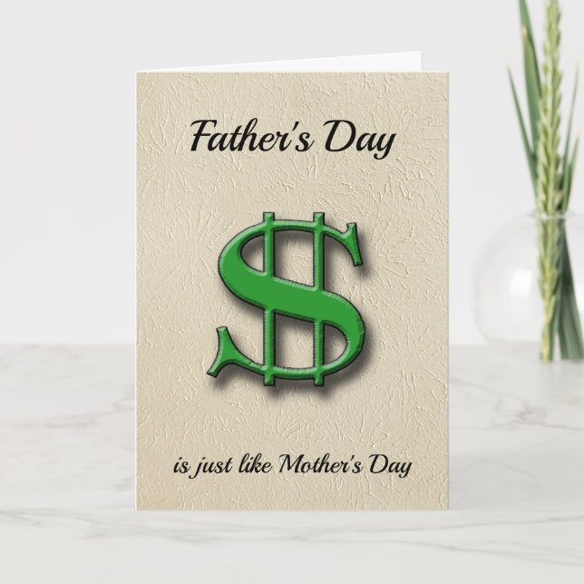 Cartão De Festividades Father's Day vs Mother's Day the cost (Frente)
