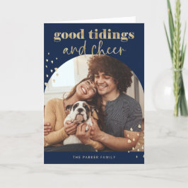 Cartão De Festividades Faux alegre Dourado | Um Natal para o Arco Fotográ