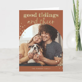 Cartão De Festividades Faux alegre Dourado | Um Natal para o Arco Fotográ