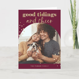 Cartão De Festividades Faux alegre Dourado | Um Natal para o Arco Fotográ