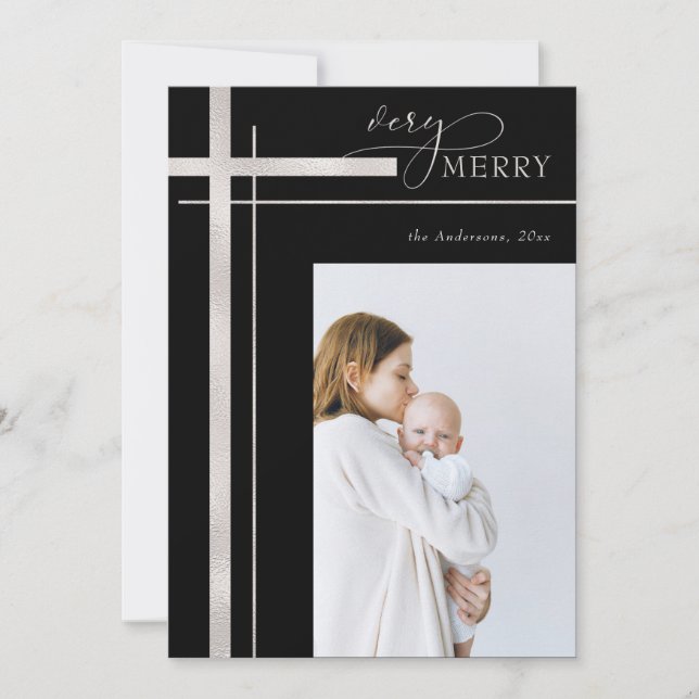 Cartão De Festividades Faux Foil One Photo Religião, muito Feliz (Frente)