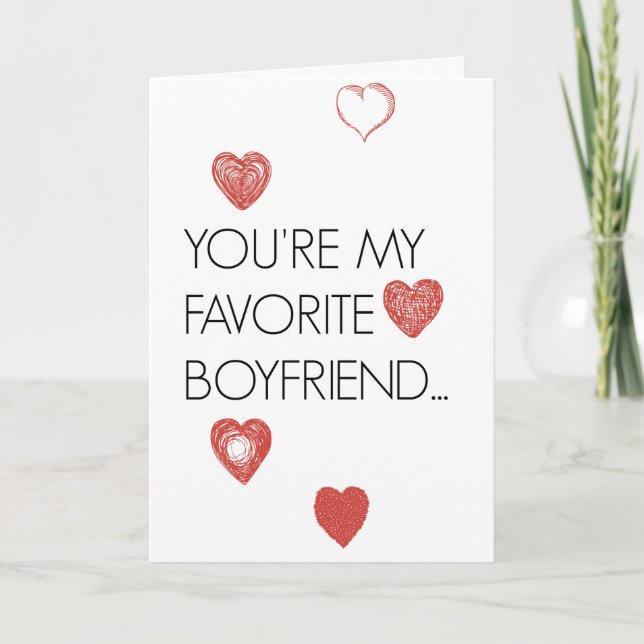 Cartão De Festividades Favorite Boyfriend: Funny Valentine's Day Card (Frente)